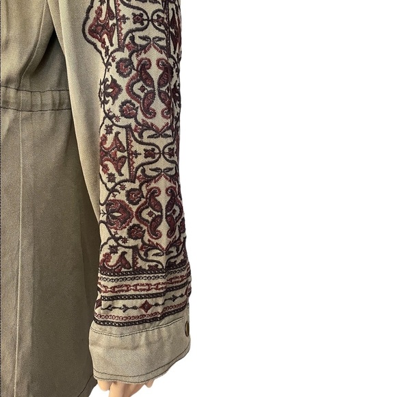 Knox Rose green long sleeve embroidered tie waist shacket size medium - Picture 5 of 15